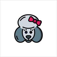 A cartoon dog with a bow on its head vector