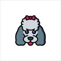A cartoon dog with a bow on its head vector