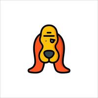 A cartoon dog with a long nose and orange hair vector