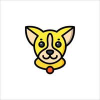 A dog with a collar on its head vector