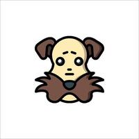 A cartoon dog with a mustache and a mustache vector