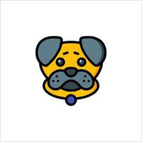 A cartoon dog with a collar on its head vector