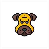 A dog head with an angry expression vector