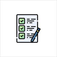 Checklist icon with pen and check box illustration vector