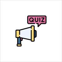 A megaphone with the word quiz on it vector
