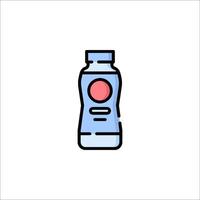 A bottle of water with a red dot on it vector