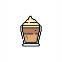 A cup of coffee with whipped cream on top vector
