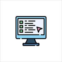 A computer monitor with a check box icon vector