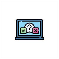 A laptop with question mark icon vector