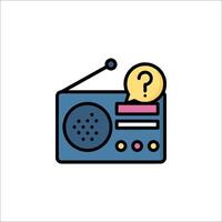 Radio icon with question mark and speech bubble vector