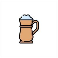 Beer mug icon in line style on white background vector