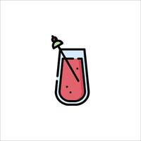 A drink with a straw and a straw in it vector