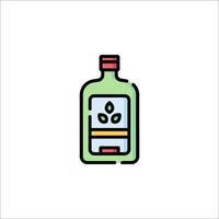 A bottle of alcohol with a leaf on it vector