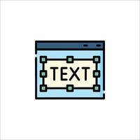 A computer screen with the word text on it vector