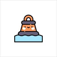 A cartoon bell icon with a face on it vector