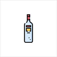 A bottle of wine icon on a white background vector
