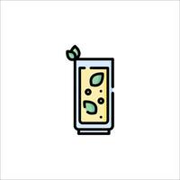 A drink with a lemon slice in it vector