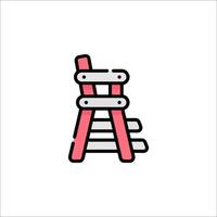 A red and white ladder icon on a white background vector