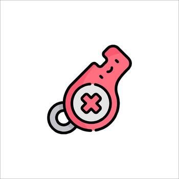 A red and pink key with an x on it vector