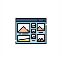 A web page with a mountain in the background vector