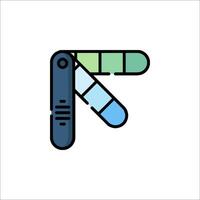 A thermometer with a blue and green handle vector
