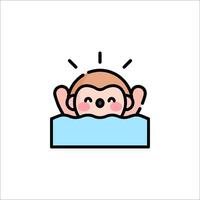 A cartoon monkey is swimming in a bathtub vector