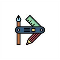 A tool with a pencil and ruler icon vector