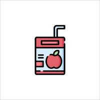 Juice box icon with apple and straw vector