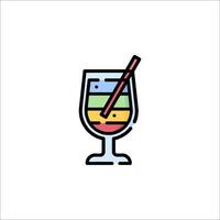 A colorful drink with a straw and a straw vector