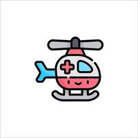 A cartoon helicopter with a cross on it vector