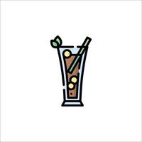 A drink with a straw and a straw in it vector