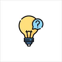 Light bulb icon with question mark illustration vector