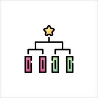 A colorful icon of a tree with a star on top vector