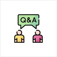 Qa and a question and answer icon vector
