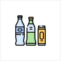 Three bottles of soda and a can of soda vector