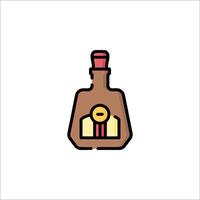 A bottle of alcohol icon in a line style vector