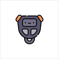 A cartoon character with a face on it vector