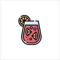 A drink with a slice of lemon in it vector