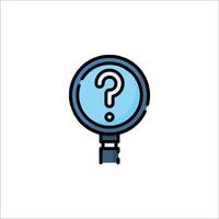 Magnifying glass icon with question mark vector
