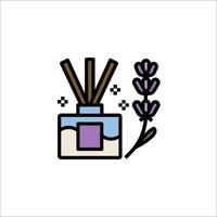 Lavender and stick of incense in a bottle vector