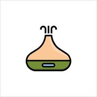 A small bottle with a green lid on it vector