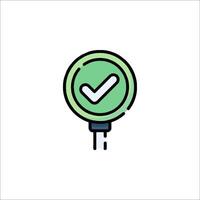 A green check mark on a white background vector