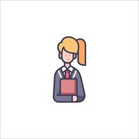 A woman with a folder icon vector