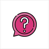 Question mark icon in pink speech bubble vector