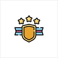 A shield with three stars on it vector