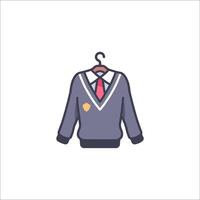 A school uniform is shown on a hanger vector