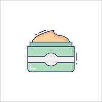 A cream container with a cream inside vector