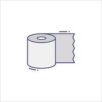 A roll of toilet paper is shown in a line vector