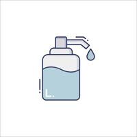 A bottle of liquid soap with a pump and a droplet vector