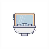 A toilet with a window in it vector